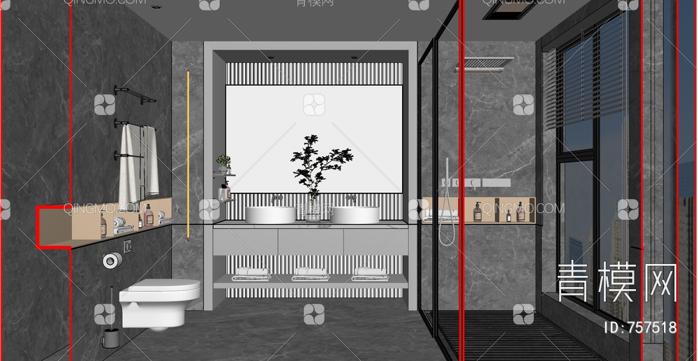 家居卫生间SU模型下载【ID:757518】