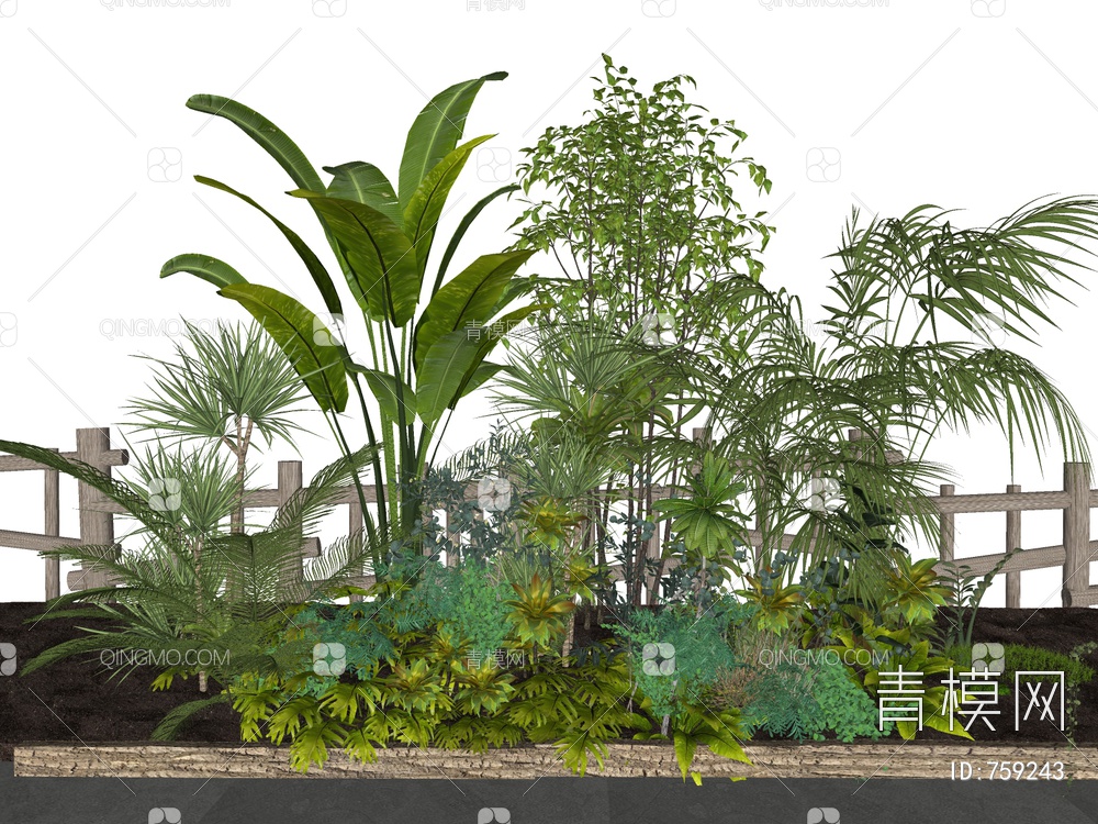 灌木丛 草丛 植物堆 植物组团SU模型下载【ID:759243】