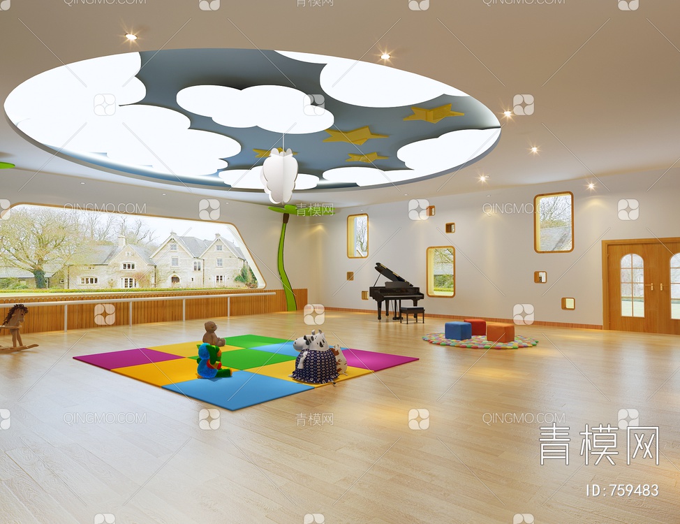幼儿园舞蹈室3D模型下载【ID:759483】