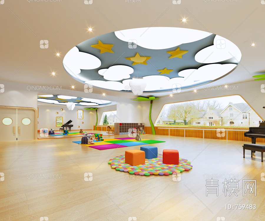 幼儿园舞蹈室3D模型下载【ID:759483】