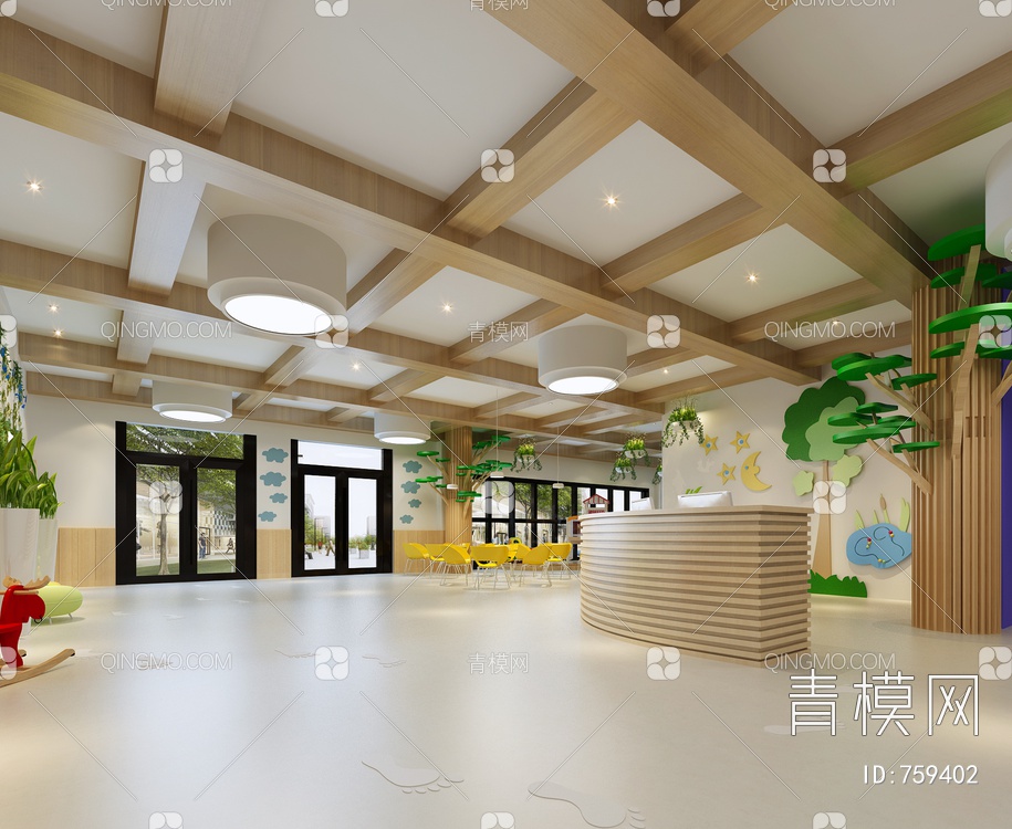 幼儿园大厅前台3D模型下载【ID:759402】