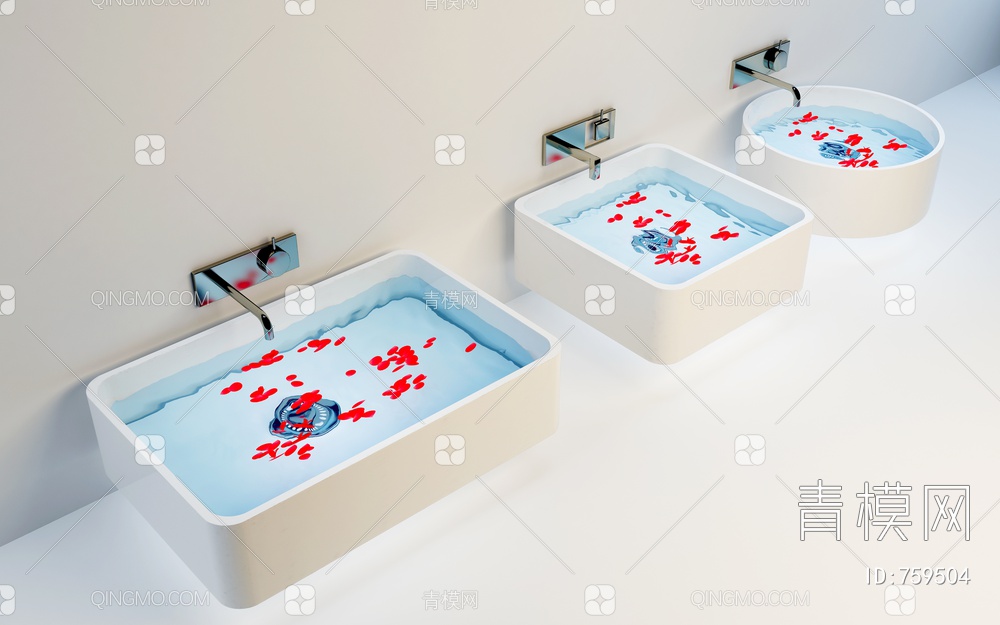卫浴洗手盆3D模型下载【ID:759504】