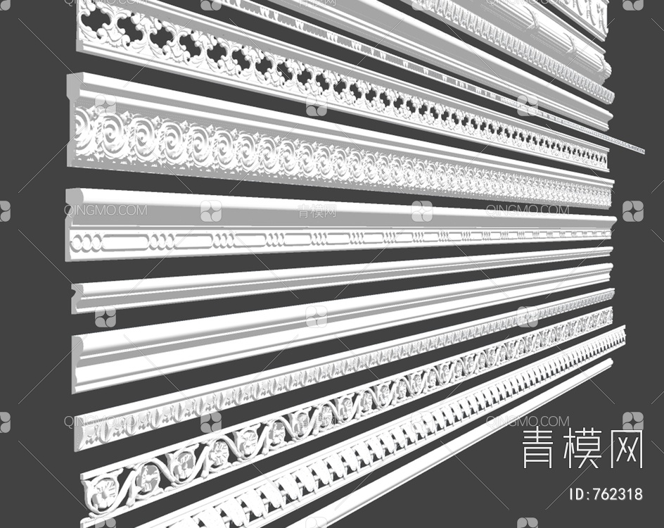 石膏装饰线雕花线SU模型下载【ID:762318】
