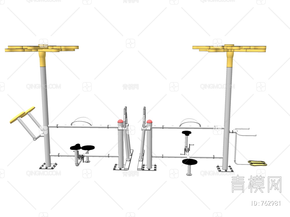 健身器材组合SU模型下载【ID:762981】