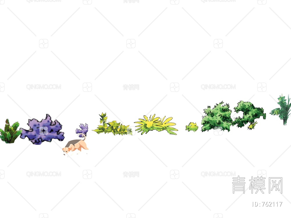 2D树 手绘植物 2D植物SU模型下载【ID:762117】