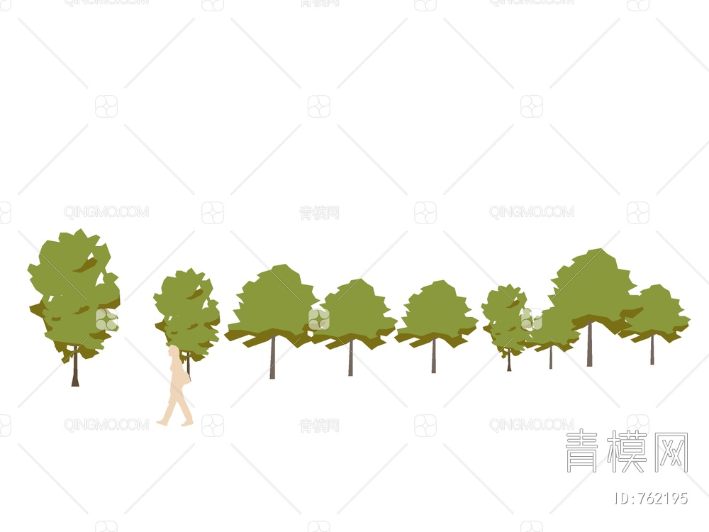 2D树 手绘树 2D植物SU模型下载【ID:762195】