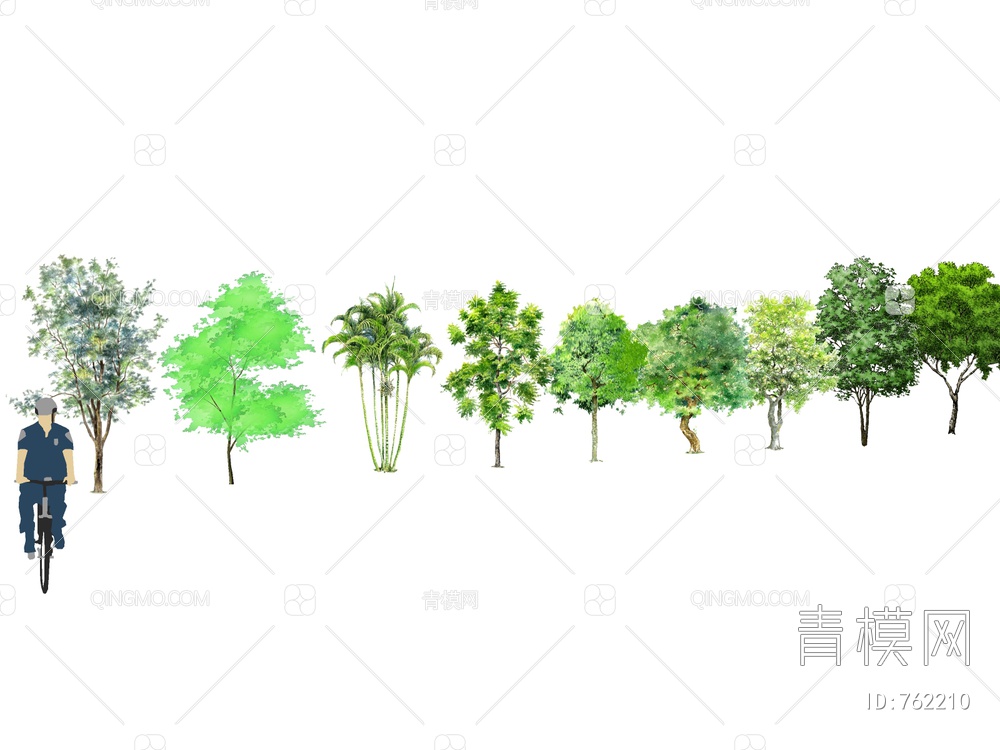 2D树 手绘树 2D植物SU模型下载【ID:762210】