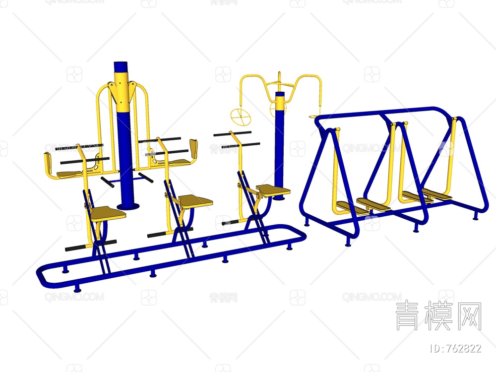 健身器材组合SU模型下载【ID:762822】