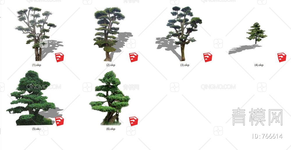 造型树 松树SU模型下载【ID:766614】