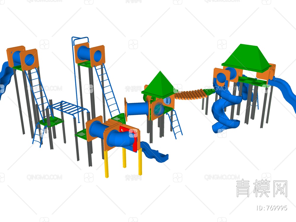 儿童游乐设备 滑滑梯SU模型下载【ID:769995】