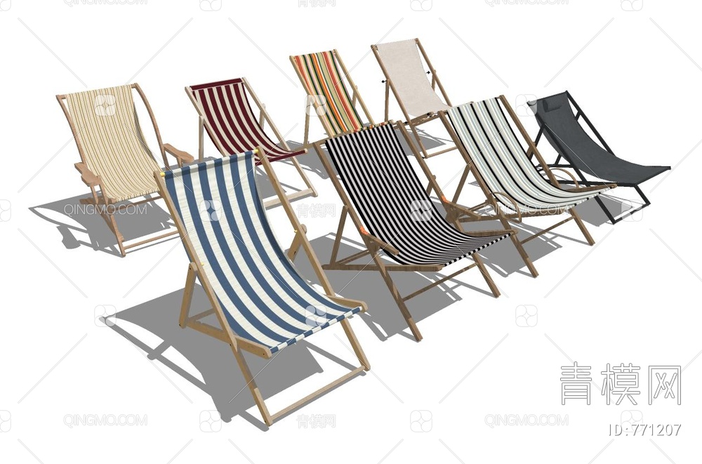 沙滩躺椅SU模型下载【ID:771207】