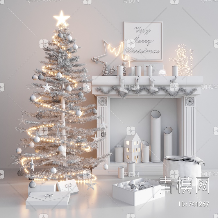 圣诞树装饰品3D模型下载【ID:741267】
