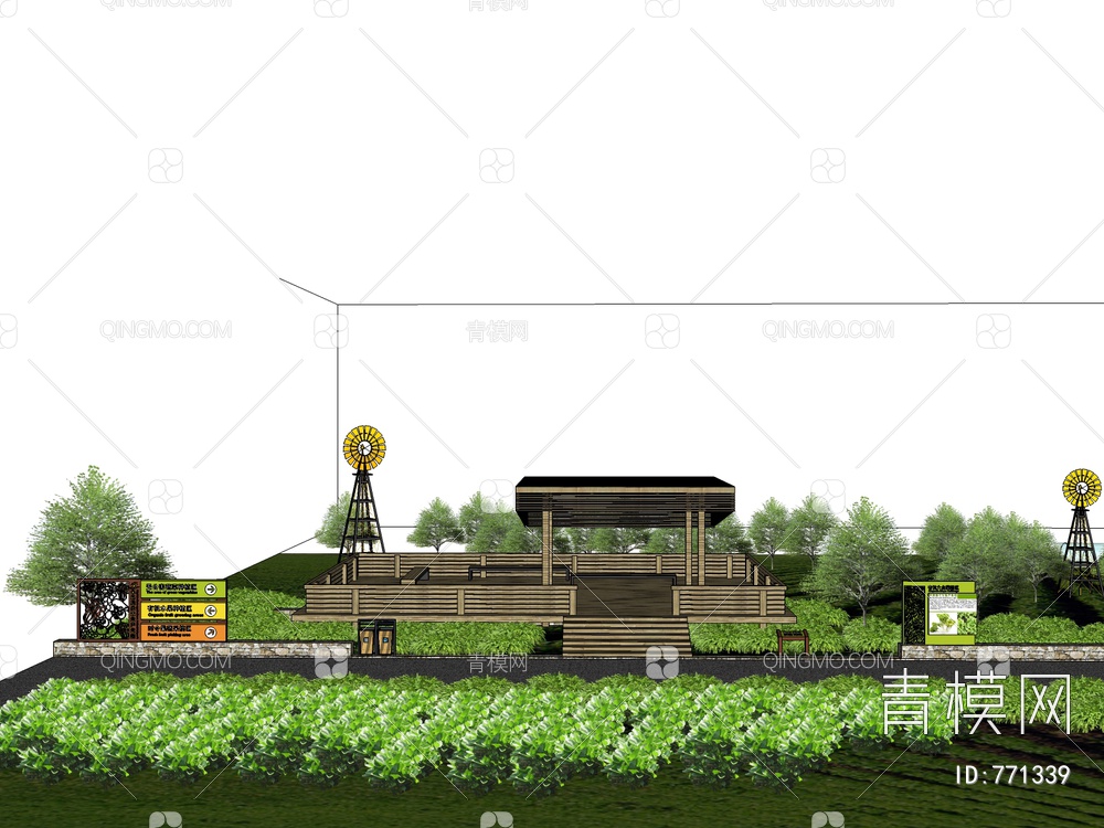 生态农业园景观SU模型下载【ID:771339】