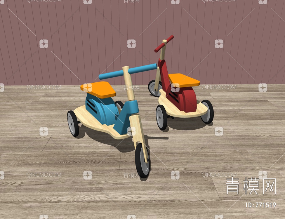 儿童踏板车SU模型下载【ID:771519】