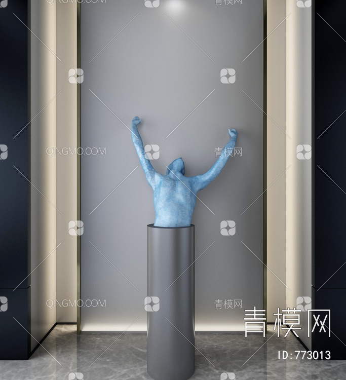 墙饰人物雕塑3D模型下载【ID:773013】