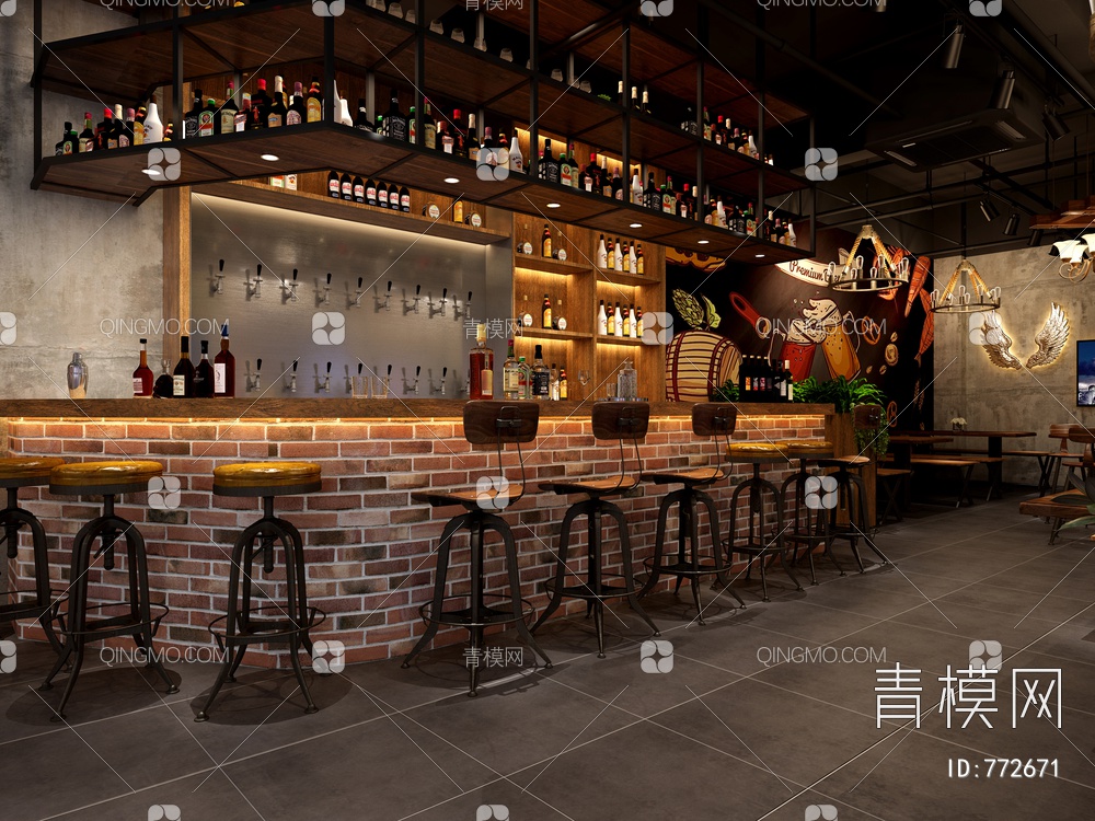酒吧啤酒屋3D模型下载【ID:772671】