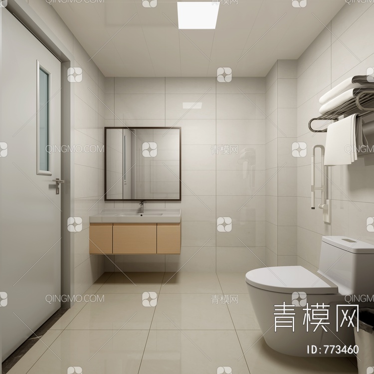医院病房及卫生间3D模型下载【ID:773460】