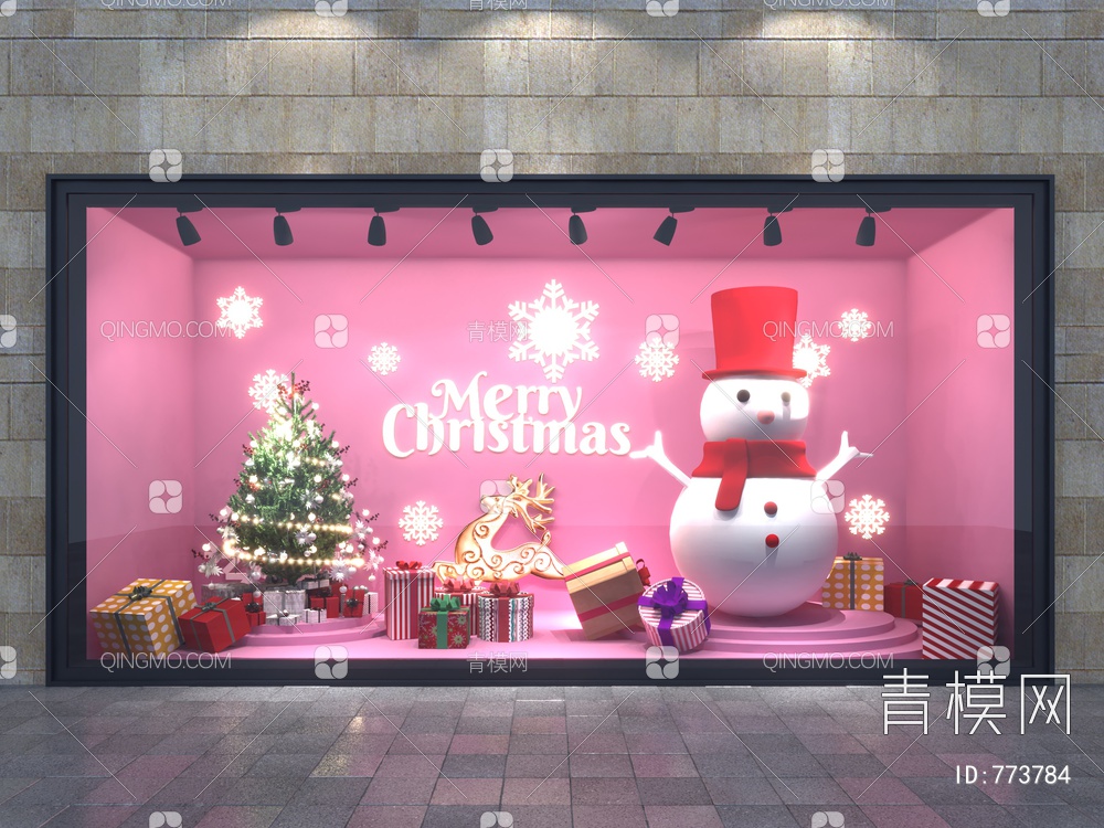 圣诞橱窗主题设计3D模型下载【ID:773784】
