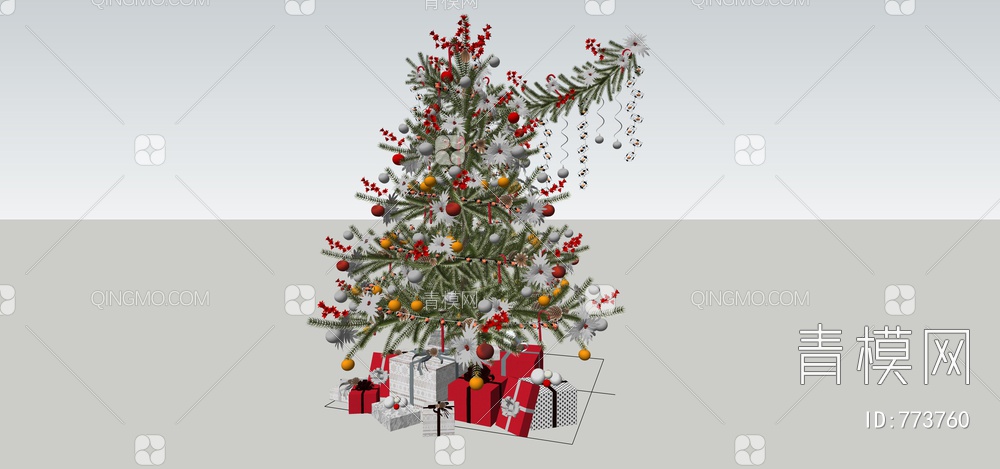 圣诞树 圣诞老人SU模型下载【ID:773760】