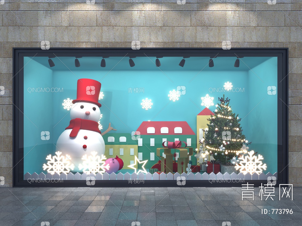 圣诞橱窗主题设计3D模型下载【ID:773796】