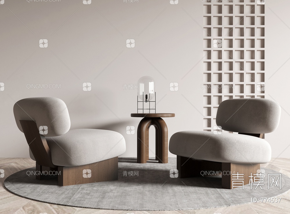 单人沙发3D模型下载【ID:774537】