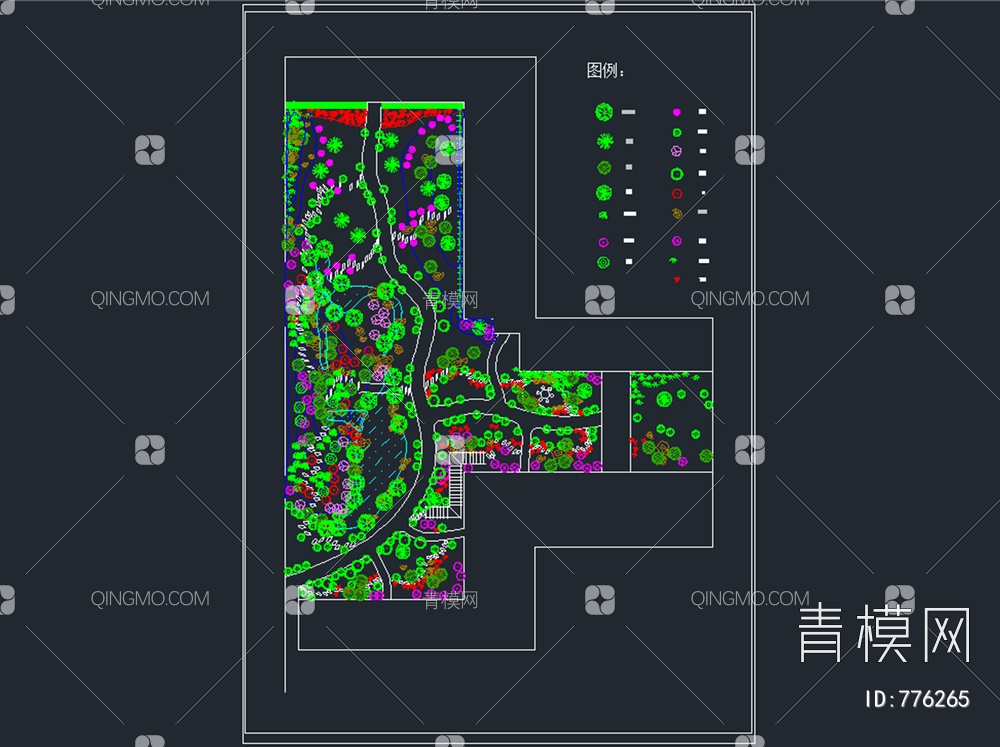 小花园景观绿化施工图【ID:776265】