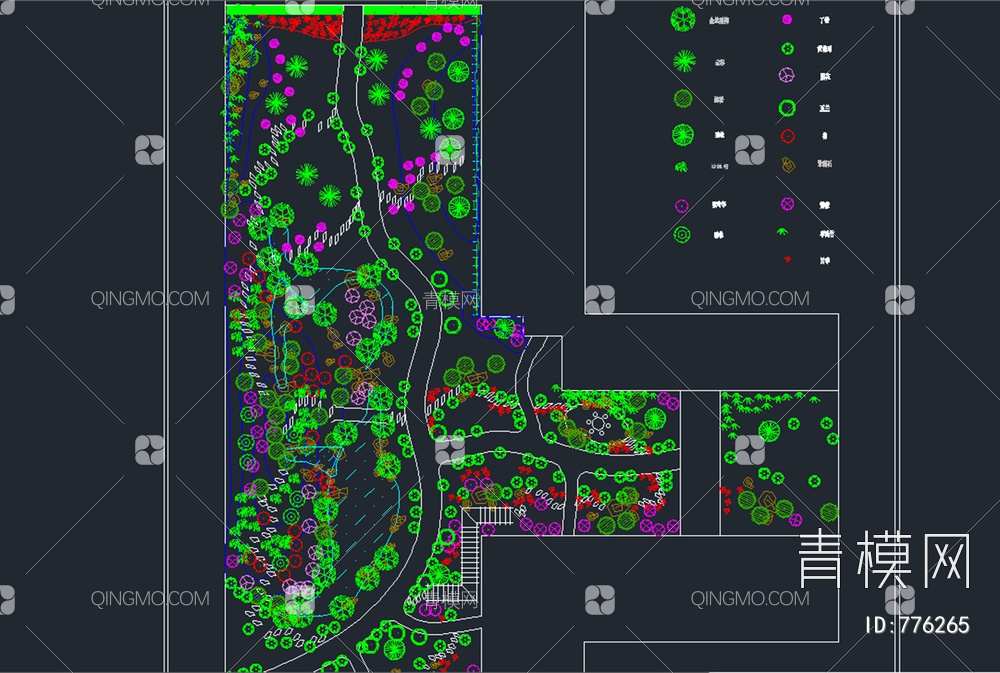 小花园景观绿化施工图【ID:776265】