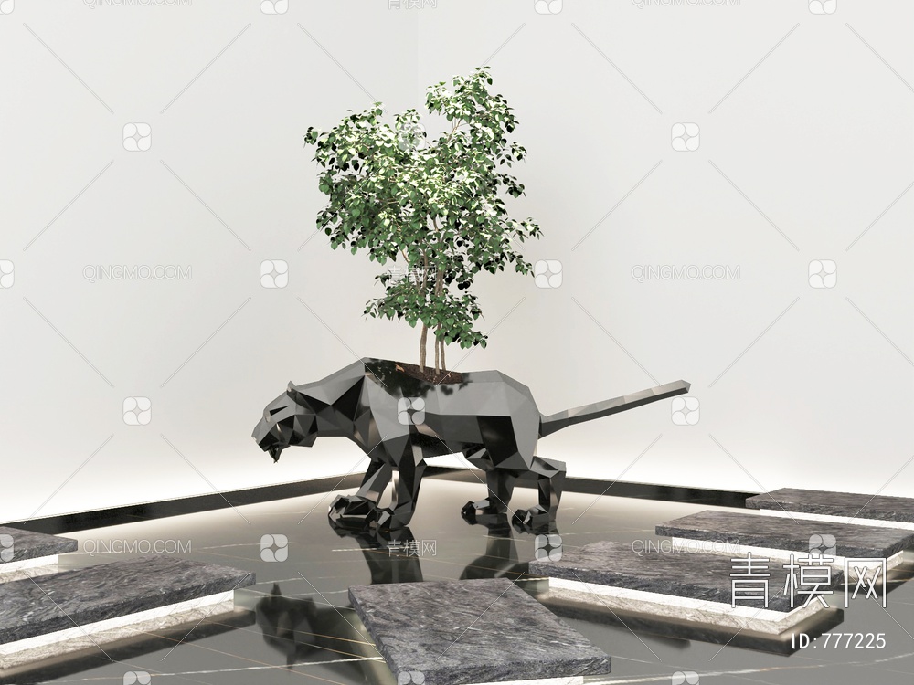 动物 盆栽植物3D模型下载【ID:777225】