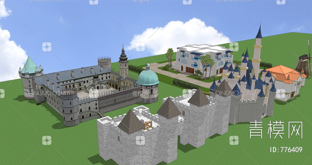 小城堡城堡SU模型下载【ID:776409】