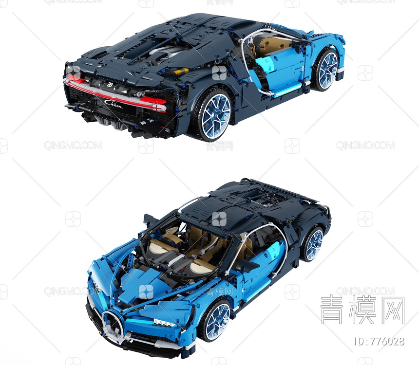 乐高布加迪汽车玩具3D模型下载【ID:776028】