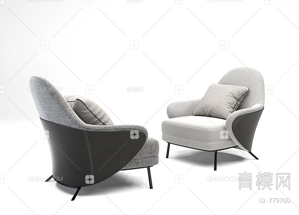 意大利minotti椅子3D模型下载【ID:779760】