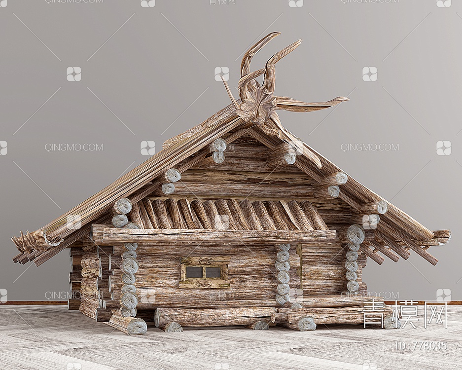木屋,木房子摆件3D模型下载【ID:778035】