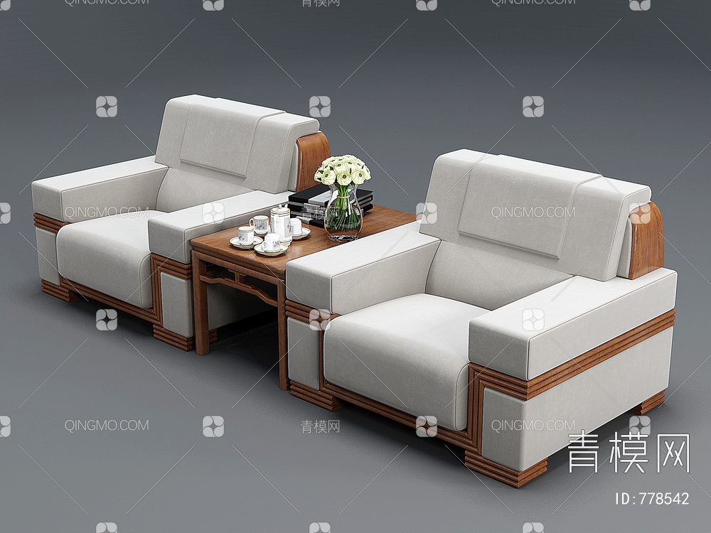 办公沙发3D模型下载【ID:778542】
