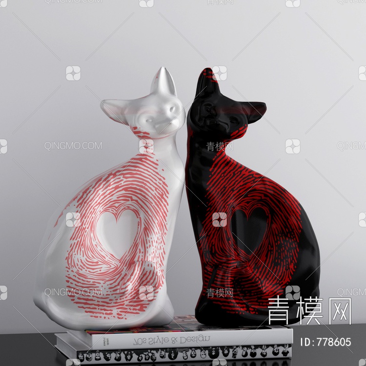 彩绘动物陶瓷摆件3D模型下载【ID:778605】