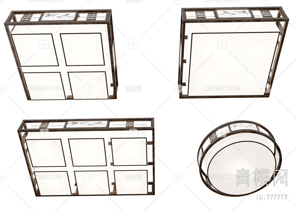 吸顶灯组合3D模型下载【ID:777717】