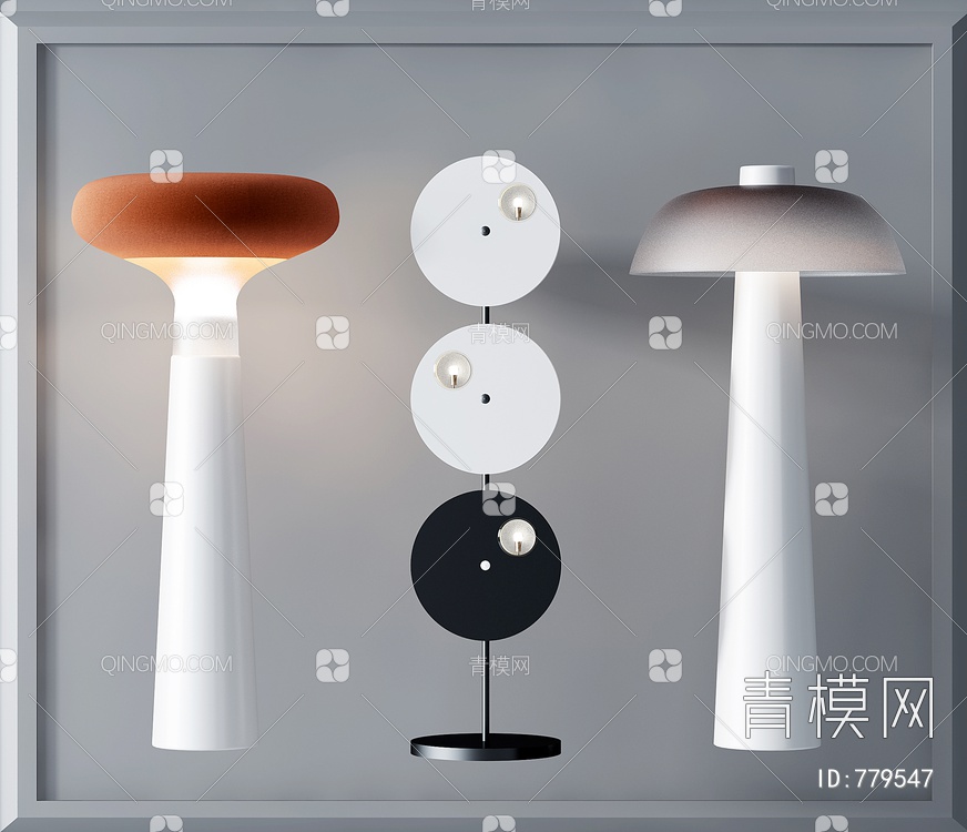 落地灯,蘑菇头落地灯3D模型下载【ID:779547】
