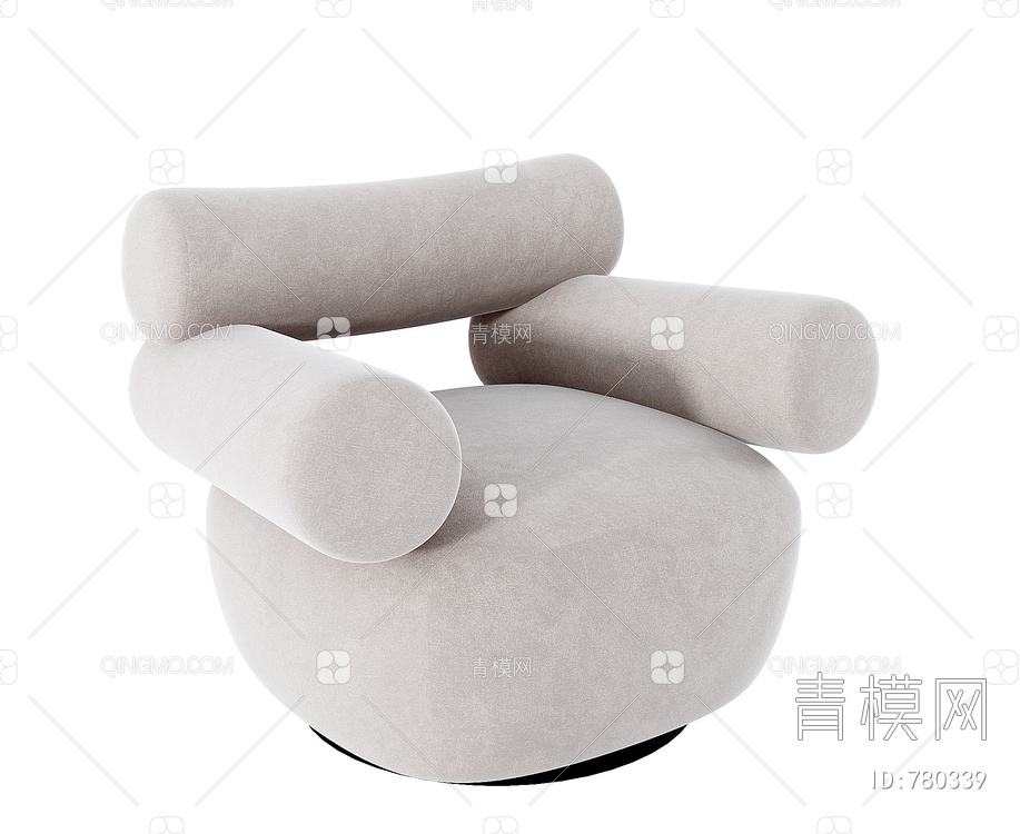 布艺单人沙发3D模型下载【ID:780339】