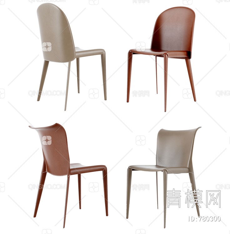 单椅组合,餐椅,椅子3D模型下载【ID:780300】