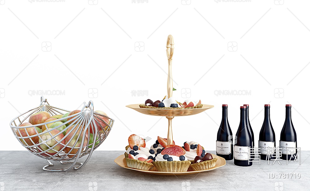 酒水食品,食物蛋糕,3D模型下载【ID:781710】