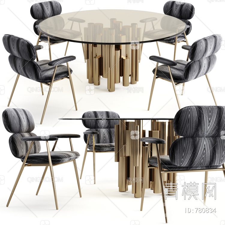 意大利_餐桌椅3D模型下载【ID:780834】