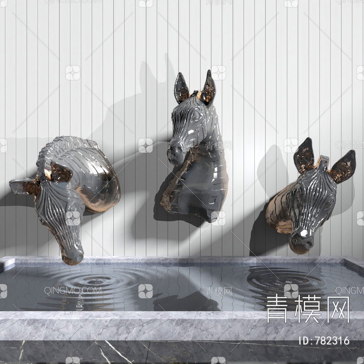 马雕塑摆件3D模型下载【ID:782316】