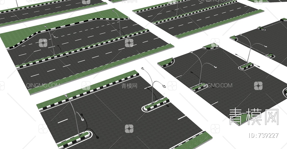 市政道路SU模型下载【ID:739227】