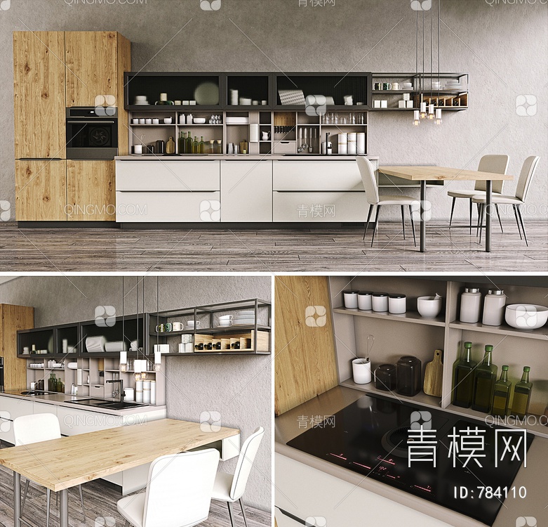 橱柜 厨房用品3D模型下载【ID:784110】