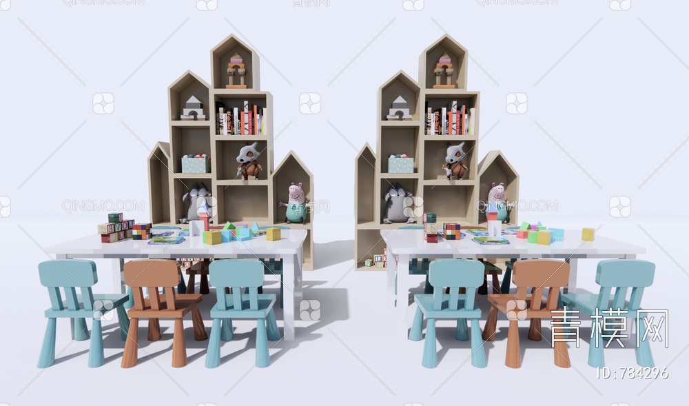 儿童桌椅 玩具SU模型下载【ID:784296】