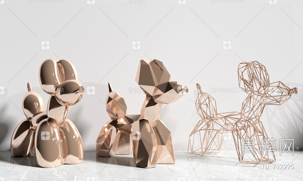 小狗雕塑摆件3D模型下载【ID:782295】