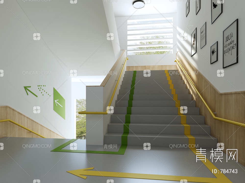 幼儿园楼梯间3D模型下载【ID:784743】