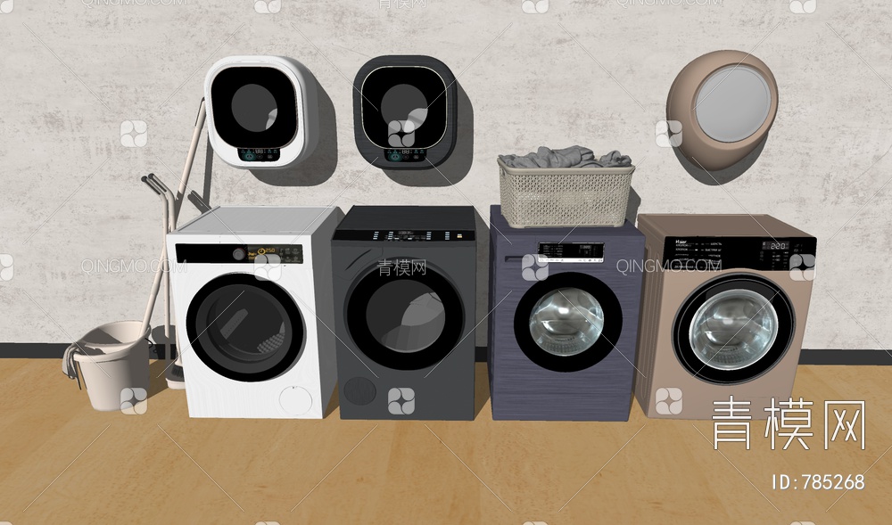 洗衣机组合SU模型下载【ID:785268】