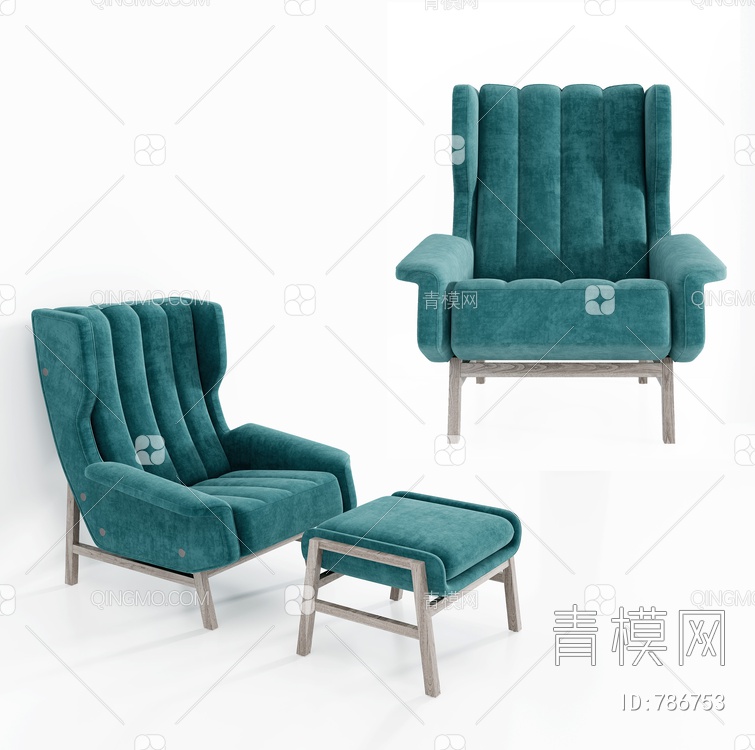 单人沙发 单椅3D模型下载【ID:786753】
