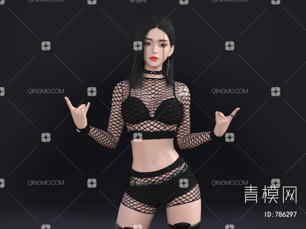 女团风人物3D模型下载【ID:786297】