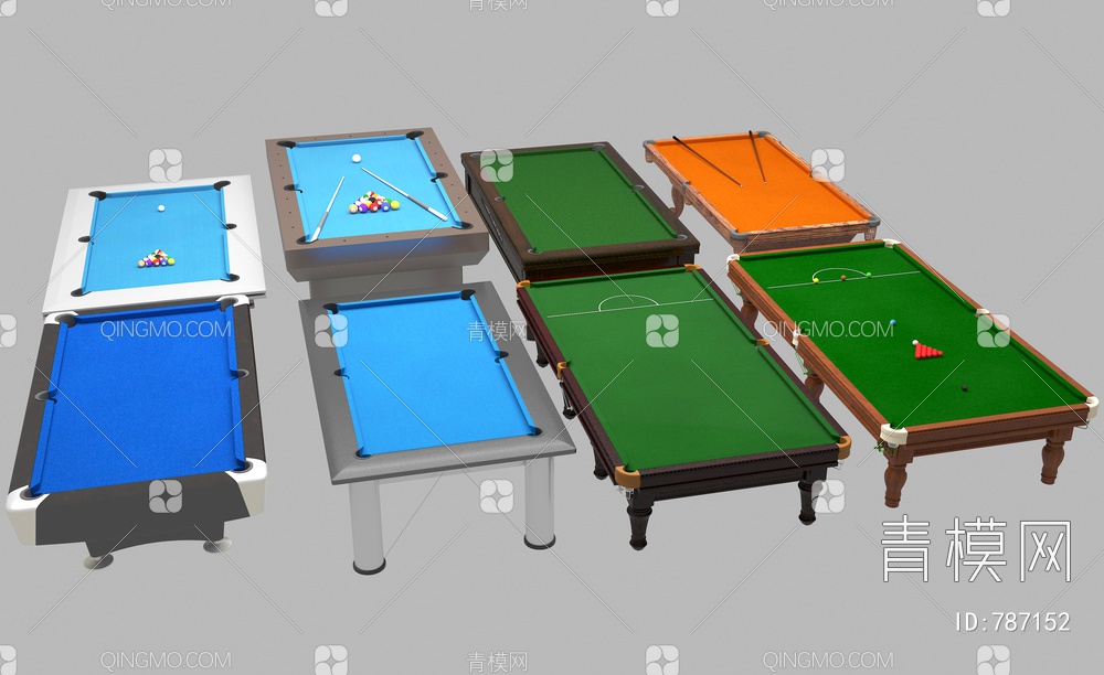 常见台球桌组合3D模型下载【ID:787152】